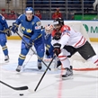 MINSK, BELARUS - MAY 18: Canada's Joel Ward #42 reaches for the puck in front of Sweden's Erik Gustafsson #29 during preliminary round action at the 2014 IIHF Ice Hockey World Championship. (Photo by Richard Wolowicz/HHOF-IIHF Images)